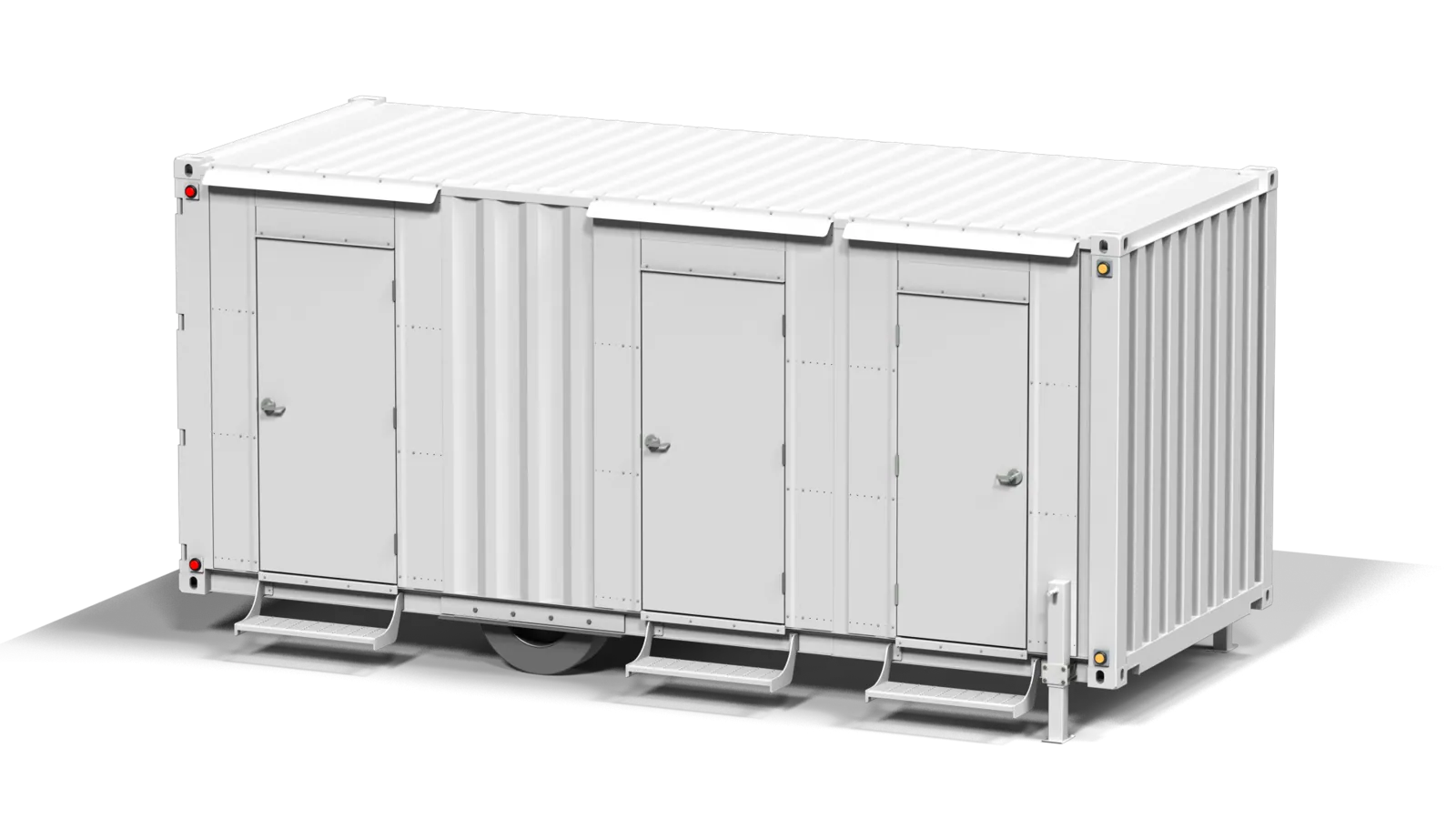 Container washroom closed for transport