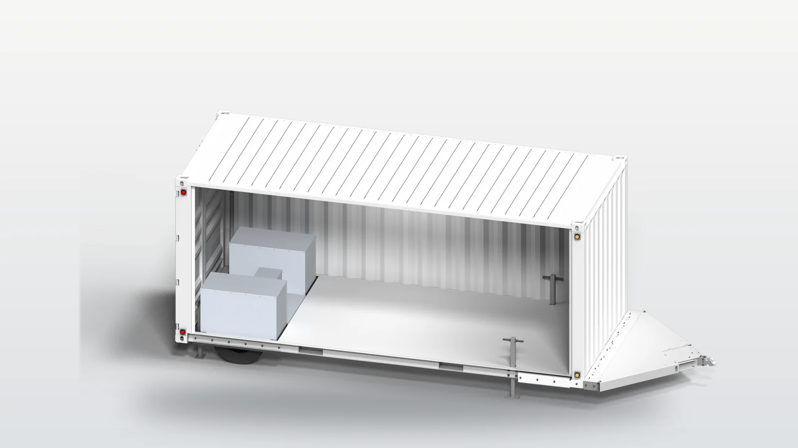 Single axle container trailer render