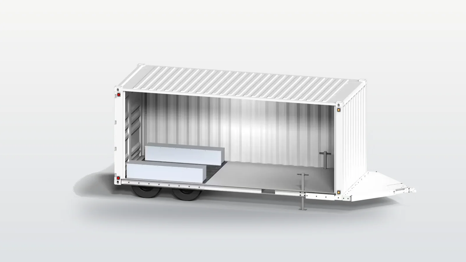 Tandem axle container trailer render